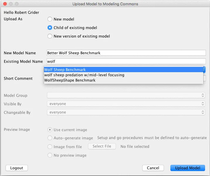 Uploading a child of an existing model