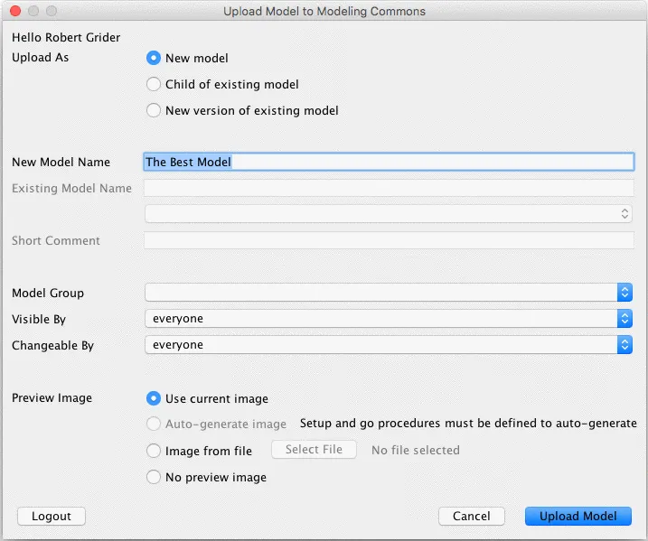Uploading a new model