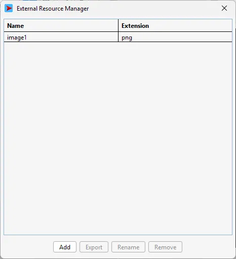 Resource Manager dialog